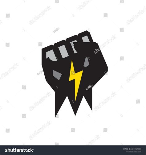Thunder Fist Design Fist Lightning Power Stock Vector Royalty Free