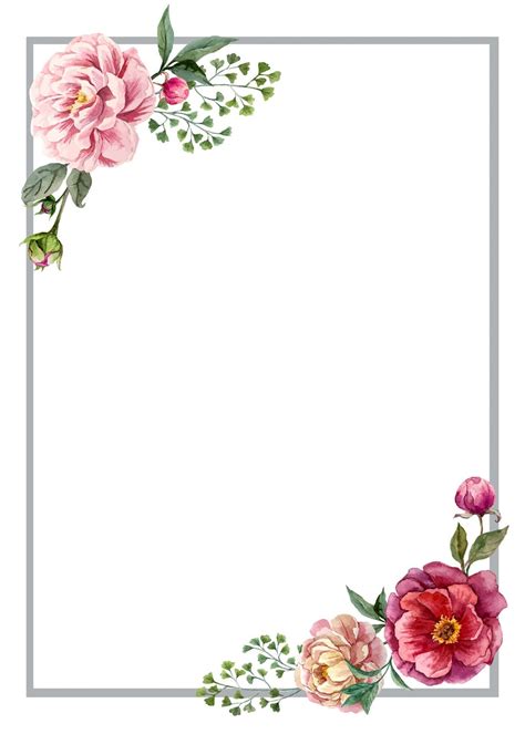 Floral Roses Invitation Card Boarder Designs Page Borders Design