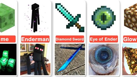 Comparison Minecraft Mobs Items And Blocks In Real Life Youtube