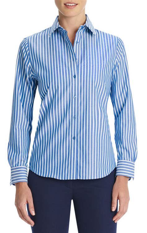 Jones New York No Iron Easy Care Relaxed Fit Striped Shirt Where To