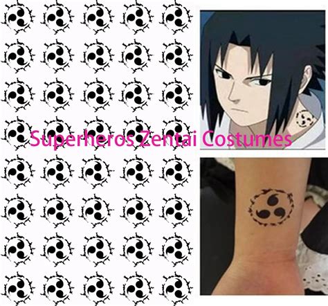 Naruto Uchiha Sasuke Sign Cosplay Temporary Waterproof Tattoo For