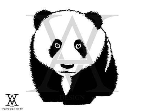 Panda Silhouette Vector Instant Download Etsy