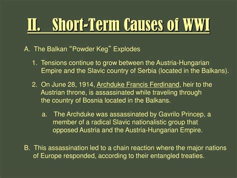 🌷 What Were The Short Term Causes Of Ww1 What Were 4 Short Term Causes