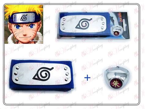 Naruto Konoha Blue Headband Collectors Edition Zhu Zi Ring