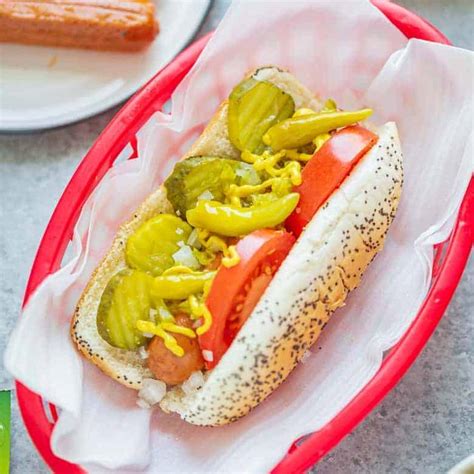 Chicago Style Hot Dog Recipe Strawberry Blondie Kitchen