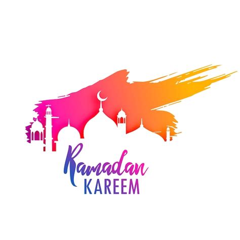Free Vector Colorful Ramadan Kareem Card