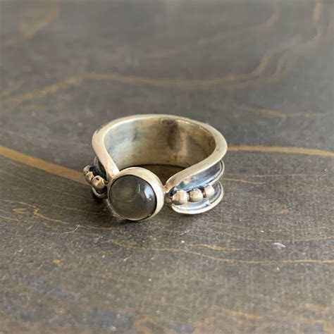 Buy Labradorite Round Stone Handmade Ring Rings For Women Online In