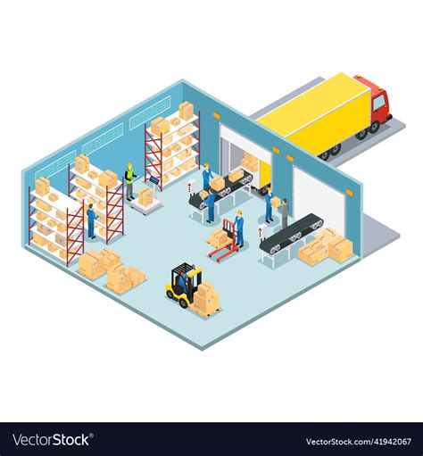 Warehouse Isometric Composition Royalty Free Vector Image
