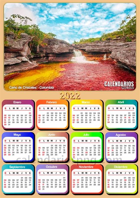 Calendarios 2022 De Colombia Para Imprimir