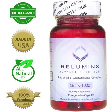 Relumins gluta 1000 glutathione skin whitening 30 capsules