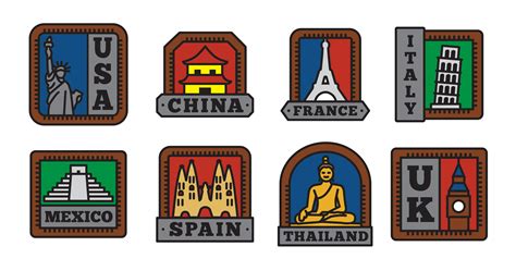 Country Badge Collections Set Symbol Of Big Country 656720 Vector Art