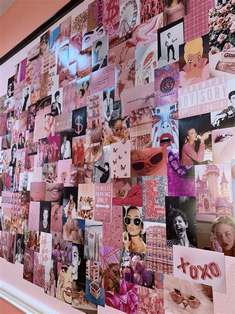 Pink Photo Collage Wall In 2020 Room Inspiration Bedroom Wall