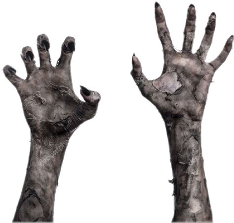 Download Death Arms Nails Hands Effects Makeup Zombie Black - Zombie png image
