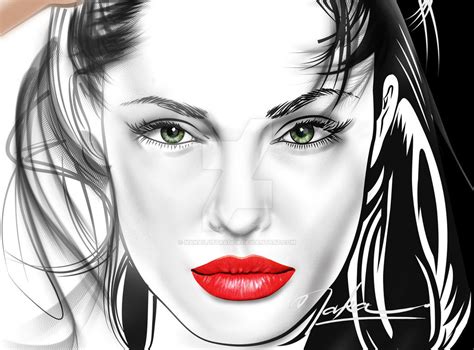 Angelina Jolie Digital Painting By Nakailustrador On Deviantart