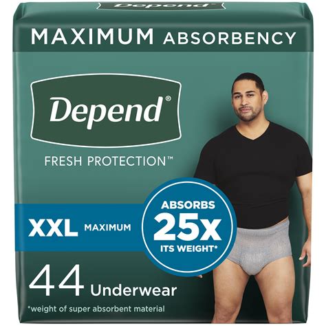 Depend Fresh Protection Adult Incontinence Underwear For Men Maximum Xxl Grey Ct Walmart Com