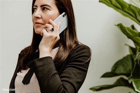 Woman Talking On Her Mobile Phone Premium Image By Rawpixel Com