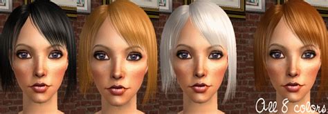 Mod The Sims Raonsims 46 Alpha Edit Shorter Hair All 8 Colors