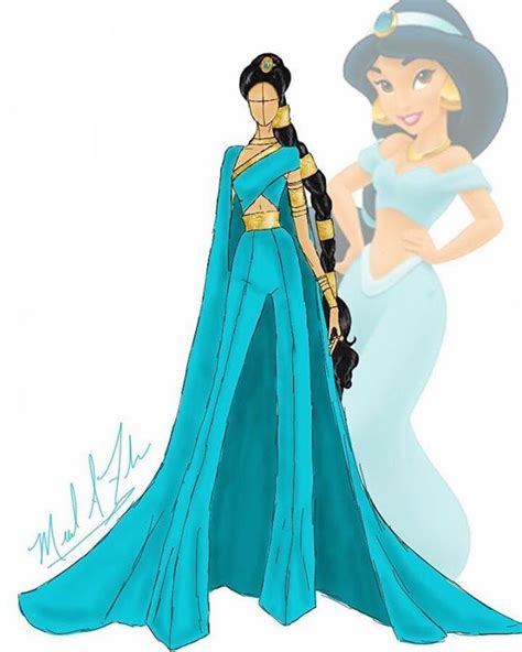 Michael Anthony Couture Disney Princesses Fashion Illustrations Style