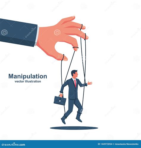 Manipulation Concept Worker On Ropes Stock Vector Illustration Of