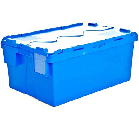 Lockable Heavy Duty Storage Bins Recessed Lid Improves Stacking
