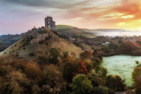 Corfe Castle Sunrise Photograph By Jim Monk Pixels