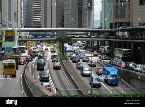 Traffic In Central District Hong Kong China Stock Photo Alamy