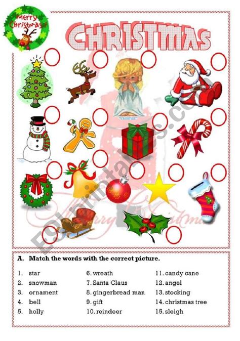 Free christmas english lesson activities and teaching resources. Christmas - ESL worksheet by isaserra