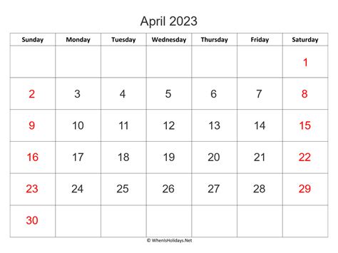 April 2023 Calendars Printable Whenisholidaysnet