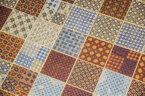 Tiled Or Linoleum Floor Covering With Repeating Square Pattern Stock