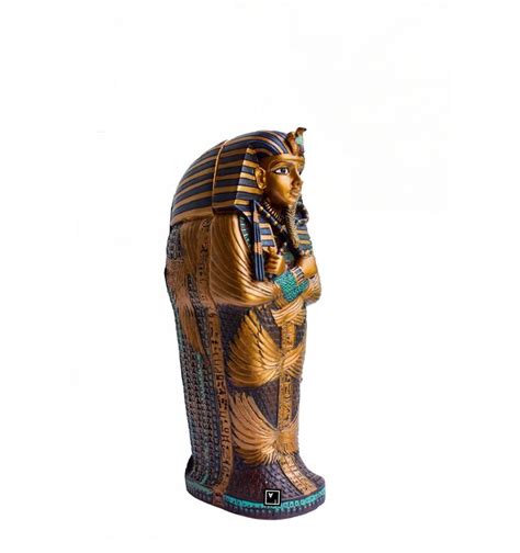 Egyptian King Tutankhamun Pharaoh Sarcophagus Mummy Sculpture Etsy