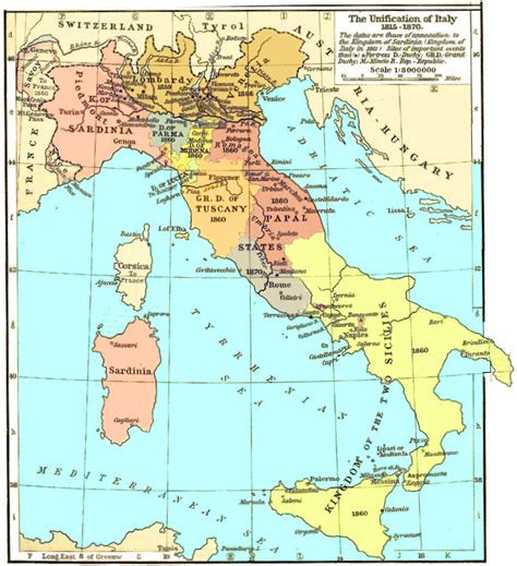 Italia 1820 1848 Cartina