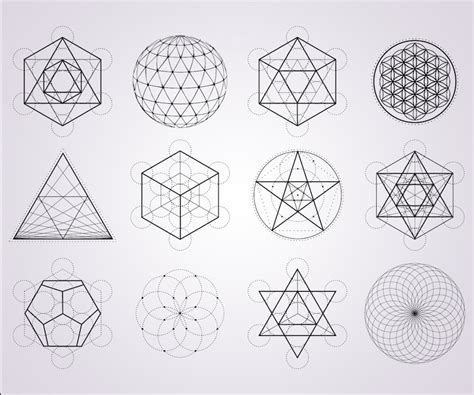 Sacred Geometry Vector Illustrations Ai Eps And Png 24 Etsy
