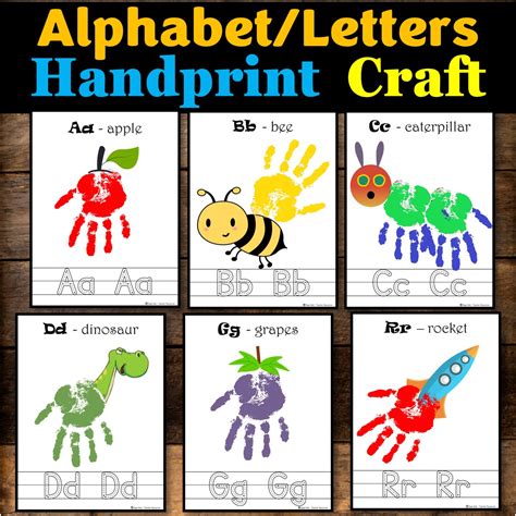 Alphabet Handprint Craft Aa Zz Letter Handprint Art Book Made By