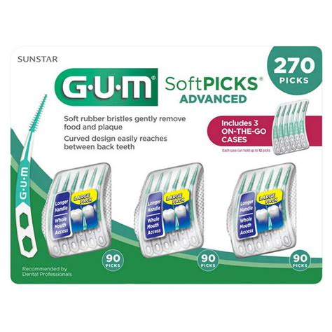 Gum Soft Picks Advanced 270 Count Soft Flexible Bristles Walmart
