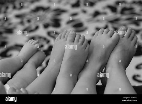 Three Childrens Kids Feet Barefoot Little Piggies Toes Little Girl