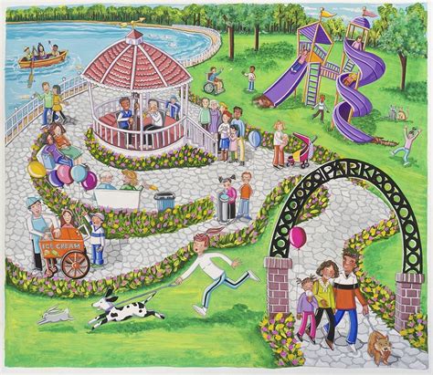 Park Scene Painting By Ilene Richard
