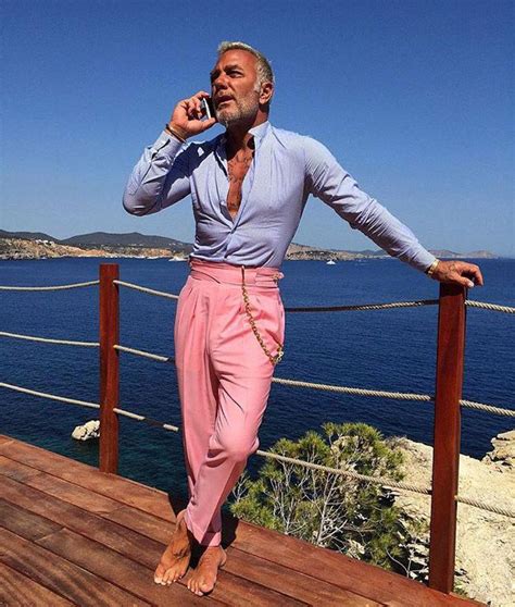 Italian Entrepreneur And Millionaire Gianluca Vacchi Terno Casual Men Over 50 Style Masculin