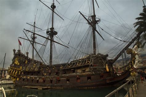 Galleon Neptune In The Harbor Of Genoa Italy The Neptune Is A Ship