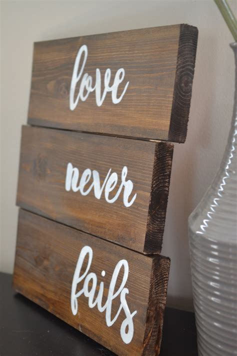 Wood Sign Love Never Fails Hand Painted Rustic Wedding Etsy Sweden