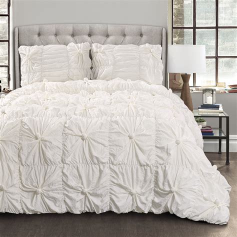 Lush Decor Bella Textured Polyester Ruching Comforter Fullqueen