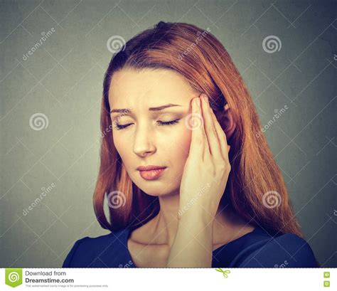 Woman Having Headache Migraine Stock Photo Image Of Headache
