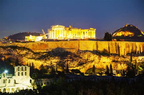 Acropolis In The Evening After Sunset Stock Photo Image Of Greek