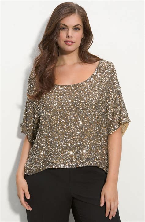 Vince Camuto Sequined Silk Blouse Plus Nordstrom