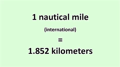Convert Nautical Mile International To Kilometer Excelnotes
