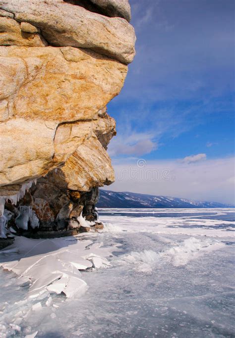 Lake Baikalwinter Morning Stock Photo Image Of Cracked Travel