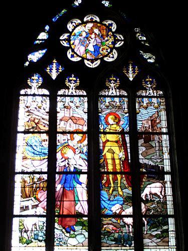 Joan Of Arc Maid Of Heaven Stained Glass Window Of Joan With Saints