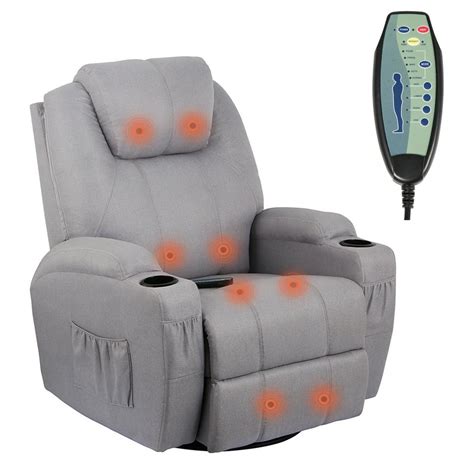 danrelax fabric massage recliner chair 360 degrees swivel ergonomic lounge sofa vibrating