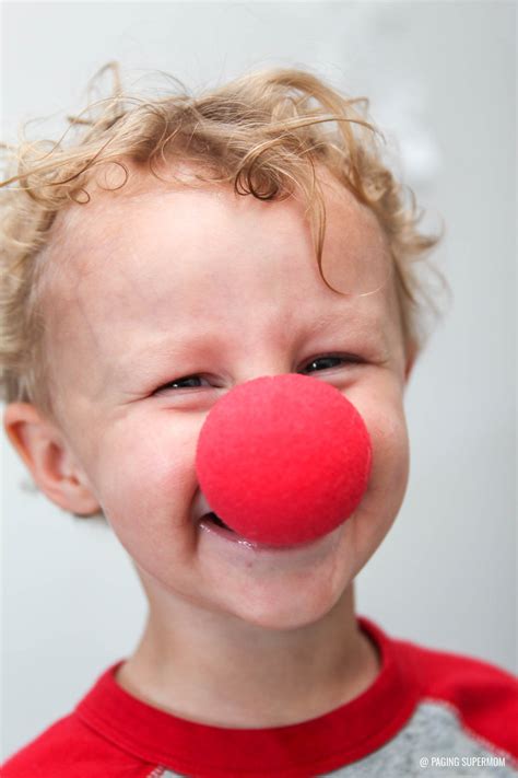 Funny Kids Valentines Red Clown Noses With Free Printable Template