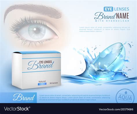 Contact Lenses Realistic Ad Poster Royalty Free Vector Image
