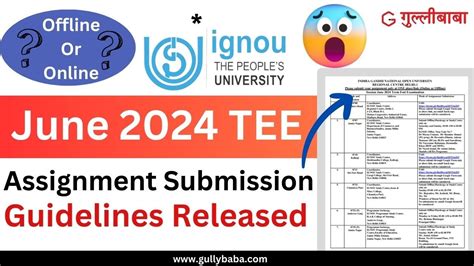 Ignou Assignment Submission New Guidelines June Ignou June